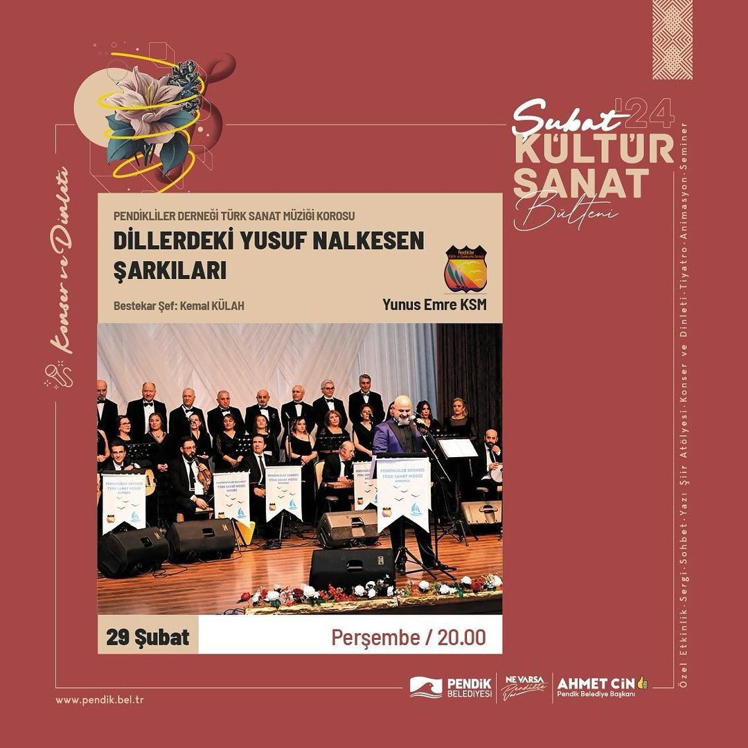 Pendik Kültür Sanat - Pendikliler Derneği Türk Sanat Müziği Korosu: Dillerdeki Yusuf Nalkesen Şarkıları